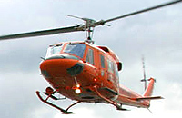 Eine Bell 212 des Zivilschutzes