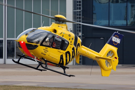 Maschine D-HECT beim Hersteller Eurocopter Deutschland vor der Auslieferung