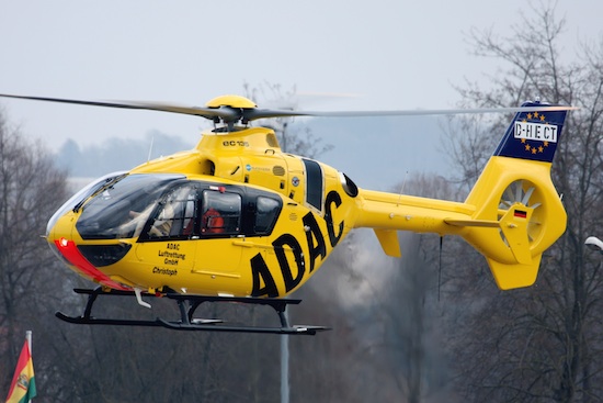 Maschine D-HECT beim Hersteller Eurocopter Deutschland vor der Auslieferung