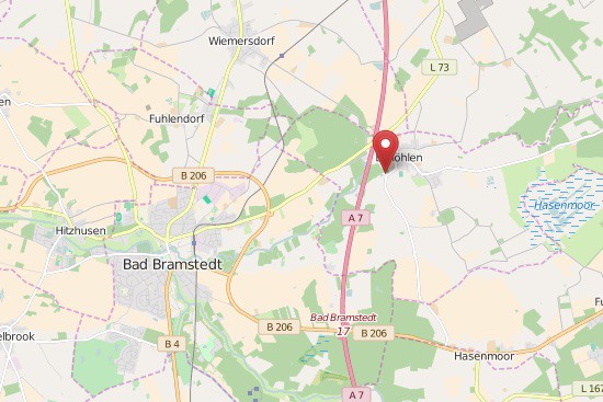 Der ungefähre Absturzort: Gemeinde Bimöhlen bei Bad Bramstedt