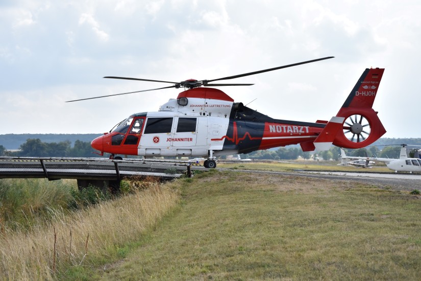Die Johanniter Luftrettung stellte unverzüglich eine Ersatzmaschine in Dienst, so dass es in Mittelhessen zu keinerlei Ausfällen bei der notfallmedizinischen Versorgung kam (Archivfoto aus dem September 2022))