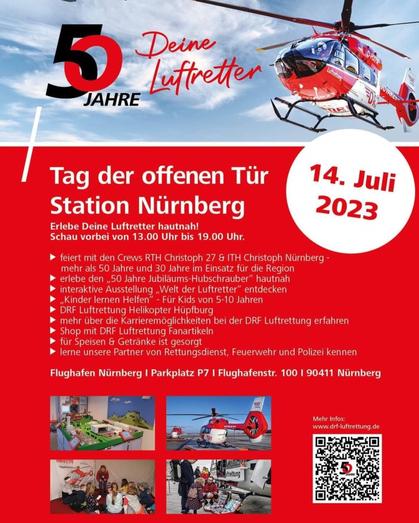 Das offizielle Programm für den Tag der offenen Tür am 14. Juli 2023 am Airport Nürnberg