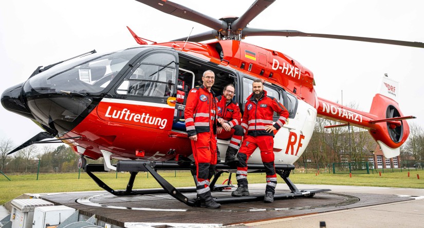 Das Team von “Christoph Europa 5“ freut sich auf den Tag der offenen Tür an seiner Station am Klinikum Nordfriesland in Niebüll