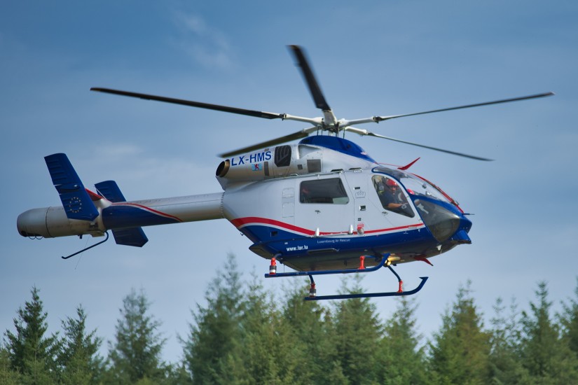 Archivaufnahme eines Einsatzes der Luxembourg Air Rescue in der Eifel
