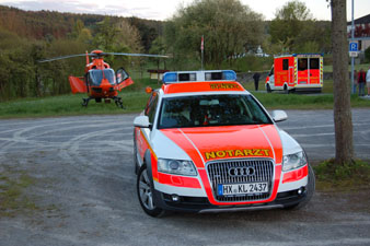 Notarzt-Einsatzfahrzeuge stehen in ganz Deutschland in Bereitschaft