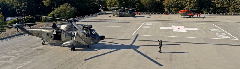 Neben dem Rettungshubschrauber „Christoph 29“ waren drei weitere Hubschrauber zu Gast, eine NH90, eine SeaKing und eine H145