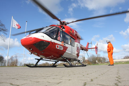 Bereits seit 2004 fliegt die DRF Luftrettung mit dem Hubschraubertyp BK 117 in Rendsburg