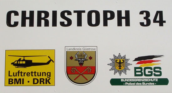Stationsschild von „Christoph 34“ zwischen 1997 und 2006